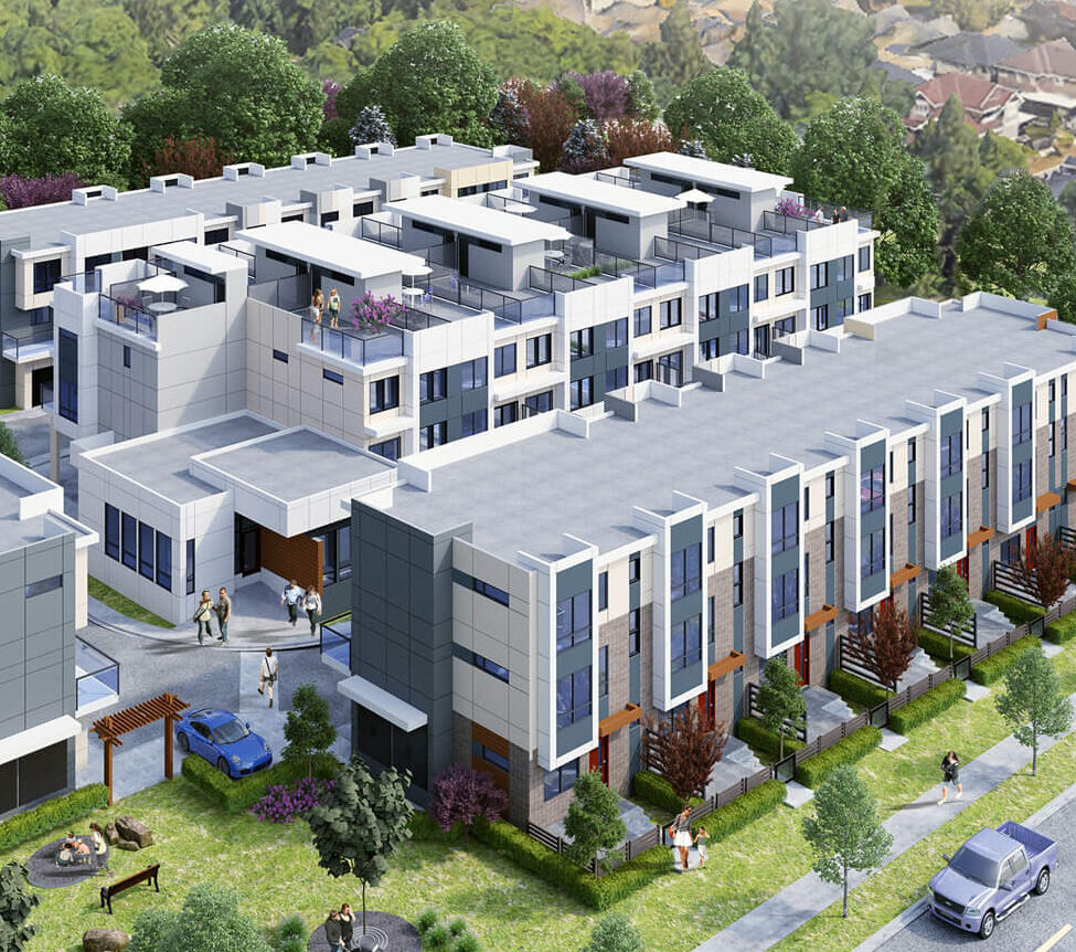 “The Park Landmark” is a three-storey residential project in Surrey. Design by Group 161 | DF Architecture.