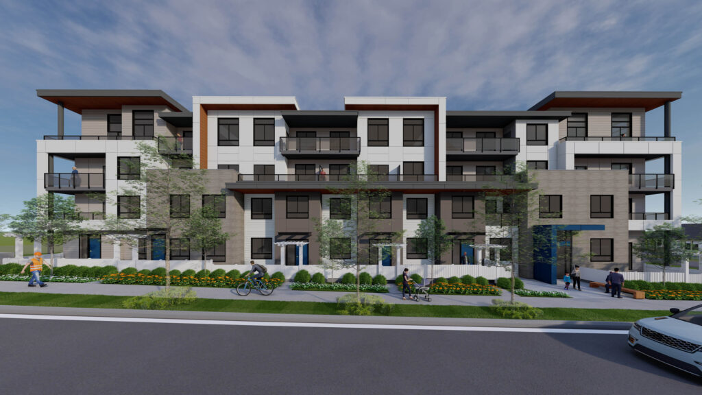 The “72B Avenue” development is a 4-storey residential condo project in Langley. Design by Group 161 | DF Architecture.