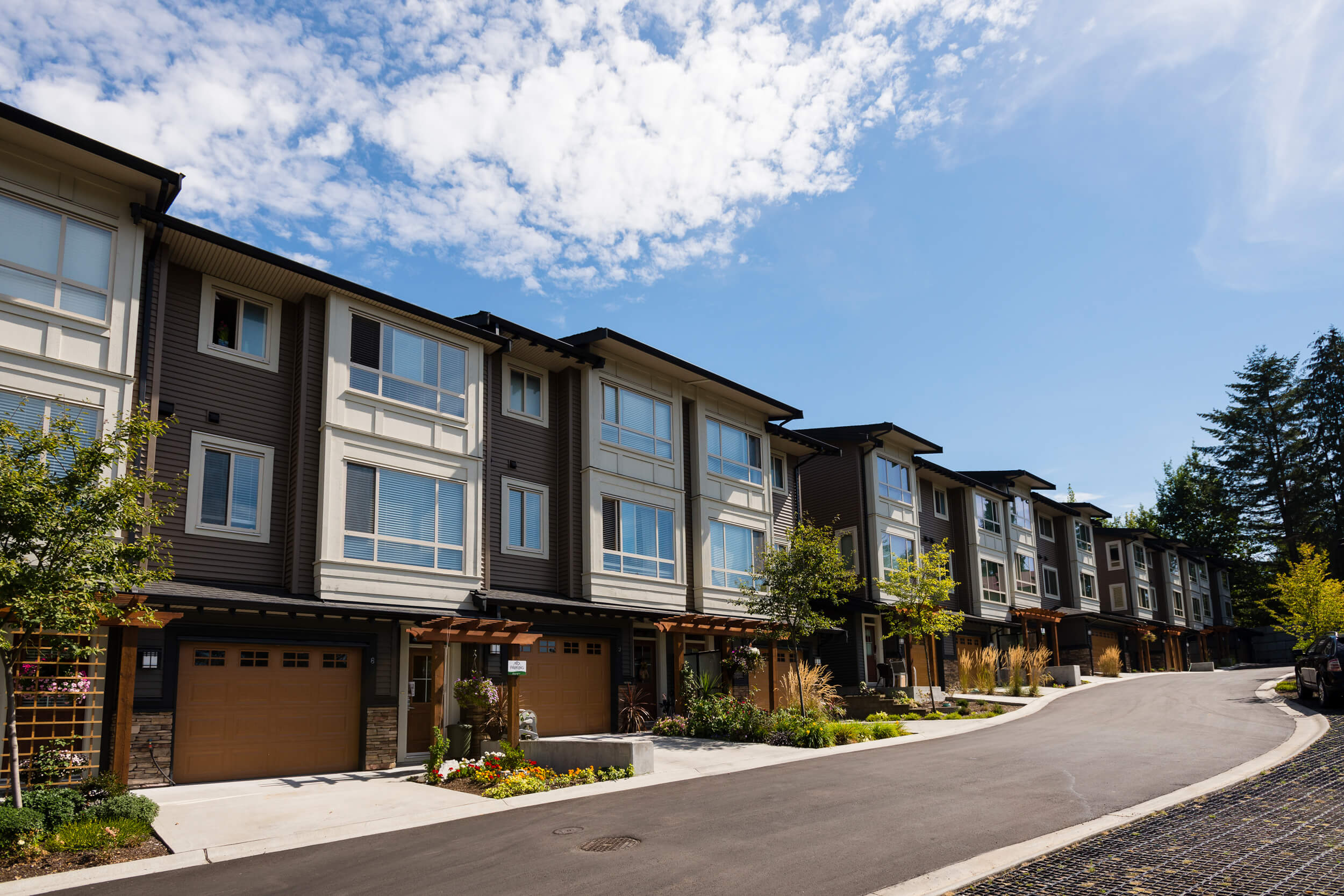 The “Spencer Brook” development is a residential 40 unit townhouse project located at Maple Ridge. Design by Group 161 | Atelier Pacific Architecture.