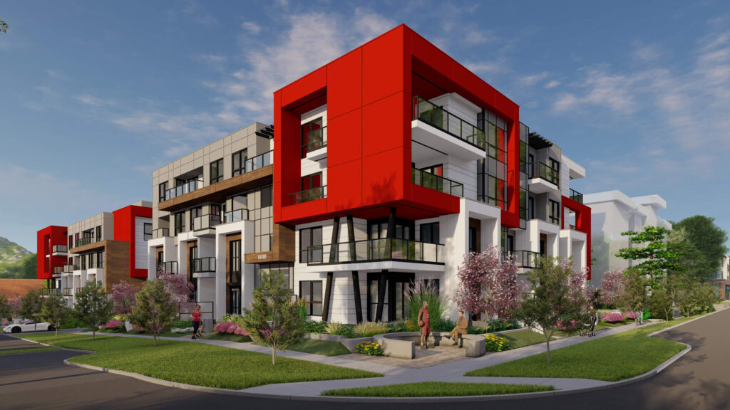 The ‘60 Avenue’ development is a residential condo project located in Surrey. Design by Group 161 | DF Architecture.