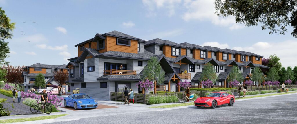 The “Hillcrest” development is a 20-Unit townhouse residential project in Gibsons. Design by Group 161 | DF Architecture.