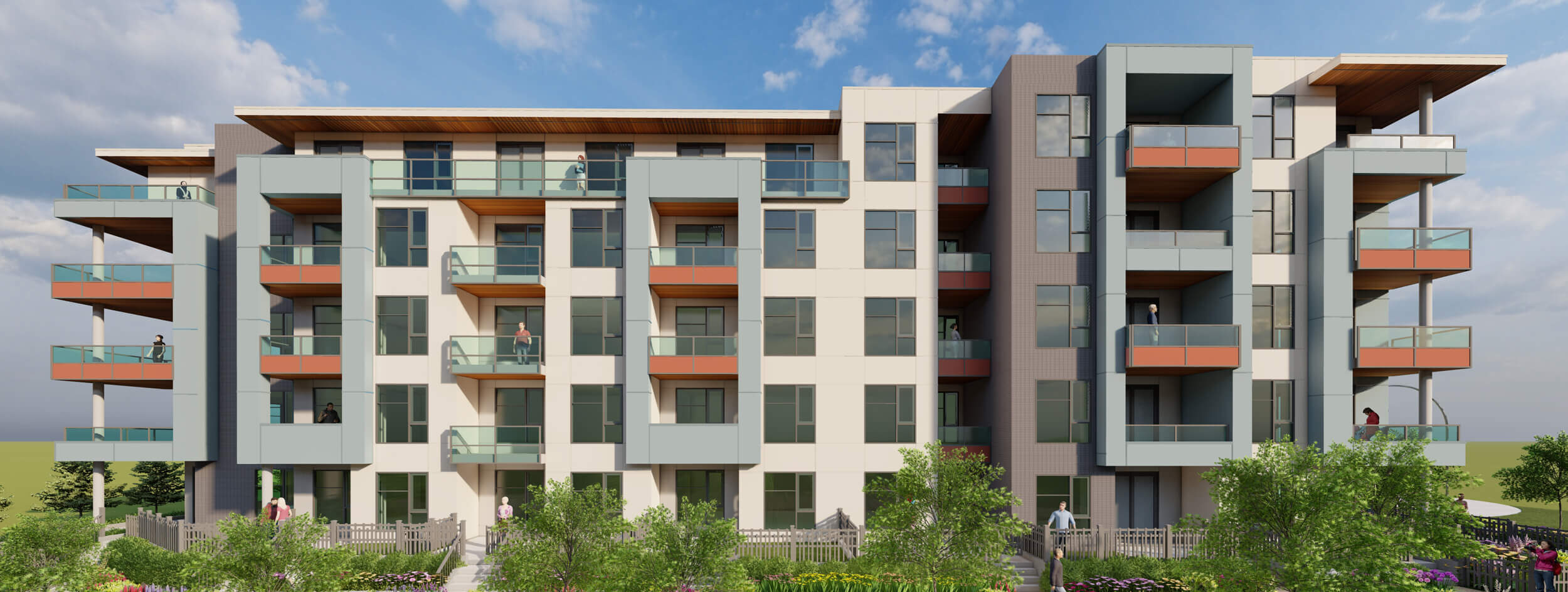 The “Fraser Hwy” development is a 4-storey residential condo project in Surrey. Design by Group 161 | DF Architecture.