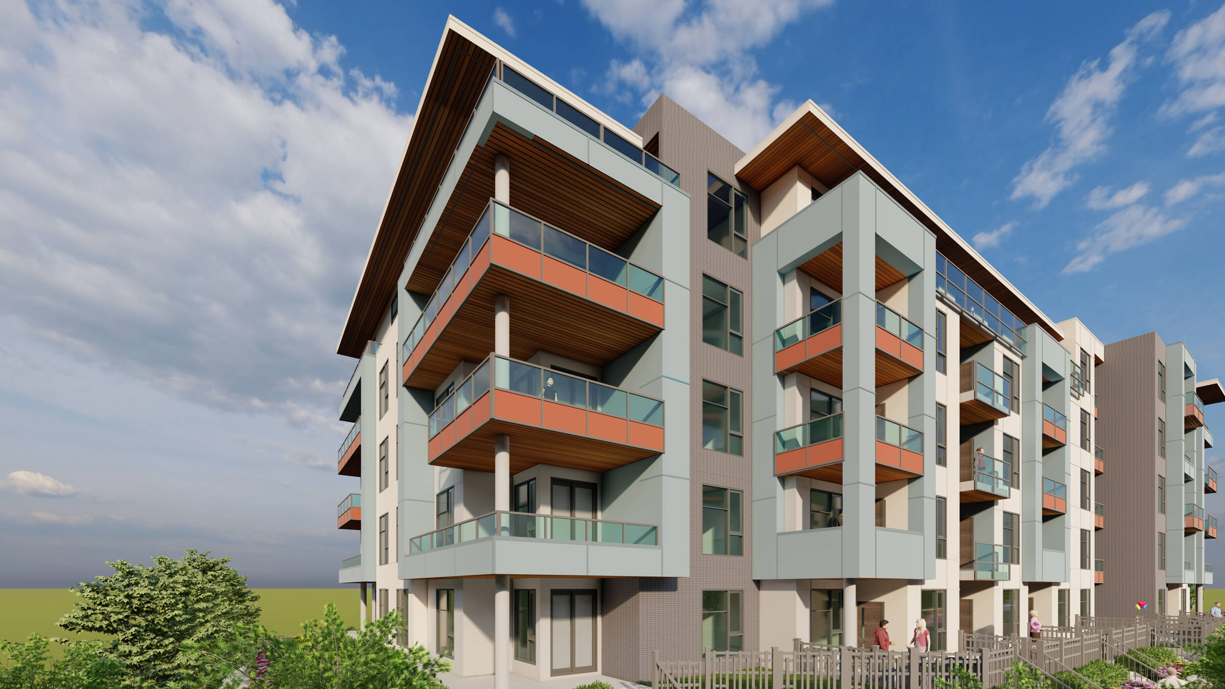 The “Fraser Hwy” development is a 4-storey residential condo project in Surrey. Design by Group 161 | DF Architecture.