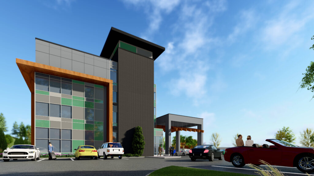 The ‘Revelstoke Hotel” development is a hospitality project located at 1859 Trans-Canada Hwy. Revelstoke, BC. Design by Group 161 | DF Architecture. Group 161, DF Architecture | ‘Revelstoke Hotel,’ Hospitality Development | Revelstoke, British Columbia, Canada